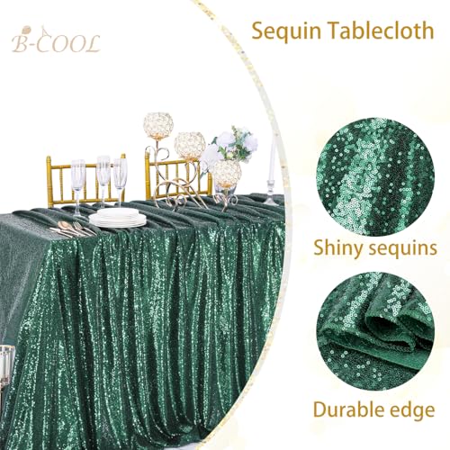 90x90 Inch Emerald Green Sequin Tablecloth for Parties & Events
