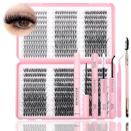 Lash Clusters Kit D Curl Natural Wispy Eyelashes with 20D-80D Variations - DIY Extensions