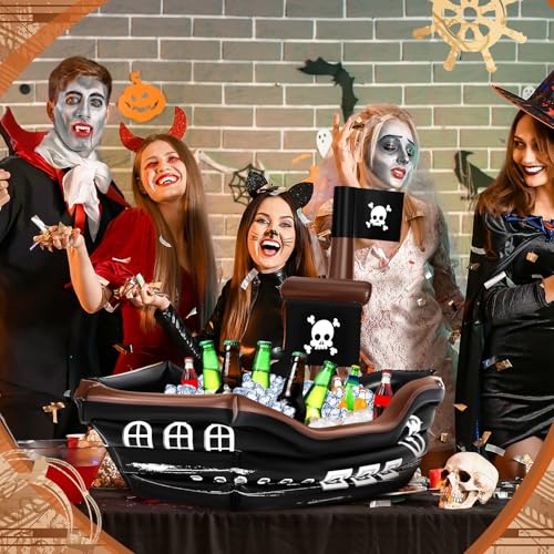 Inflatable Pirate Ship Drink Cooler - Classic Style, Large Capacity Summer Party