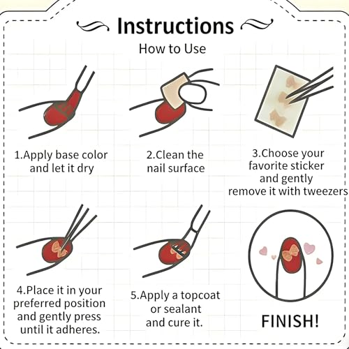 3D Nail Stickers with Firework Design - Embossed Self-Adhesive Nail Art Decals & Gems for DIY Manicure