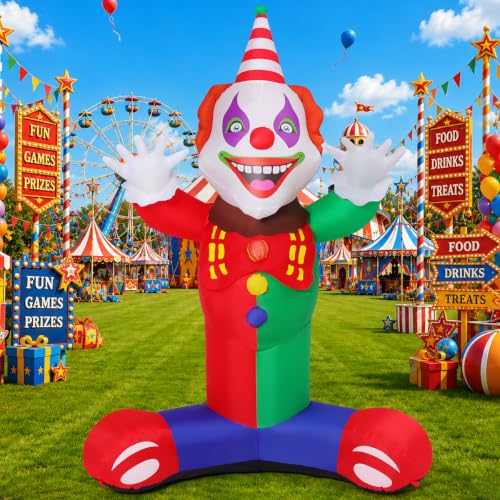 7FT Carnival Clown Inflatable Decorations for Yard & Outdoor Circus Theme