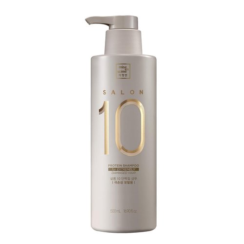 Mise En Scene Salon 10 Protein Shampoo - Restorative Formula for Damaged Hair, 16.9 Fl. Oz.