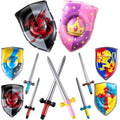 Inflatable Medieval Knight Sword and Shield Set - 5 Styles, 12 Pieces with Variation