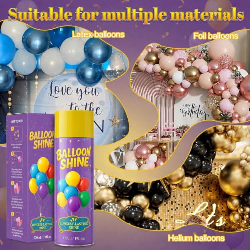 Balloon Shine Spray - 19 oz Waterproof Latex & Foil Balloon Luster