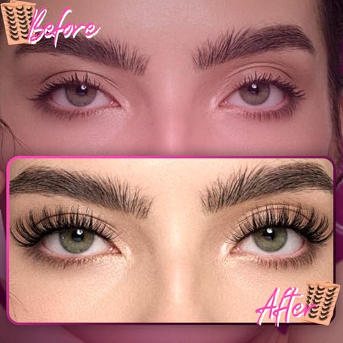 Veleasha 7P-833 Dramatic Fluffy False Eyelashes with V-Shaped Clusters - Full & Volume