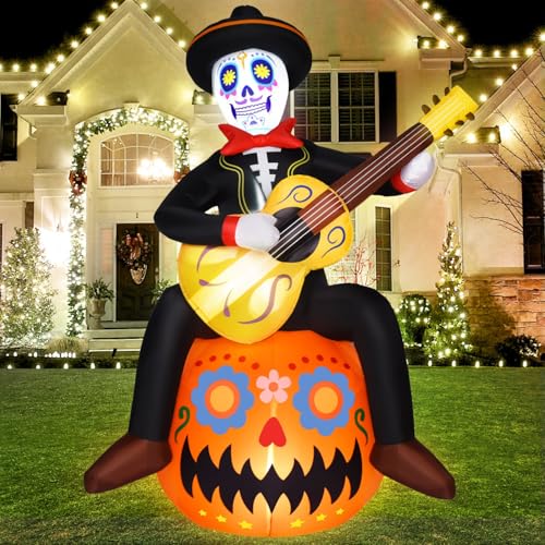 8 FT Dia de Los Muertos Inflatable Halloween Yard Decoration Outdoor