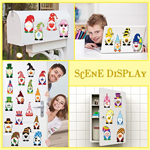 Seasonal Gnome Refrigerator Magnets Set - Holiday & Fall Decor, 30 Pieces