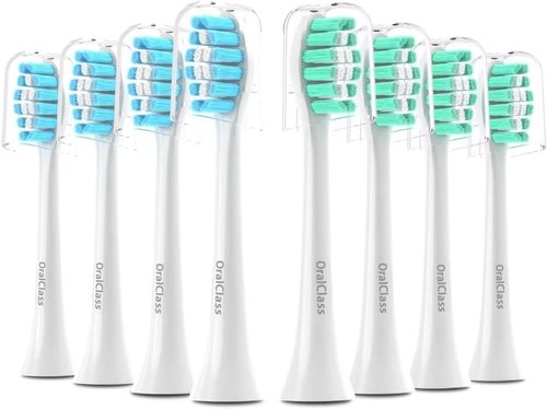OralClass Replacement Toothbrush Heads - Medium Soft Refills for Philips Sonicare Click-On Handles | 8 Pack