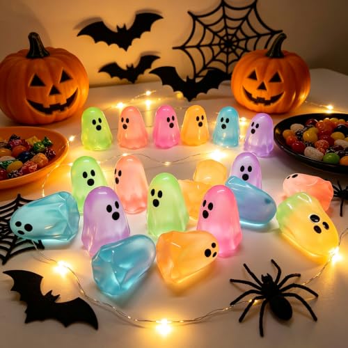50PCS Glow in Dark Resin Ghost Figurines for Halloween Party Decorations