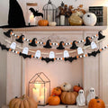 Halloween Bead Garland Set with Ghost Bat & Witch Hat Decorations - Indoor Mantel & Tiered Tray Decor