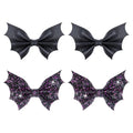 Black Bat Hair Clips Bow Set - Halloween Goth Cosplay Accessories - 9 Black