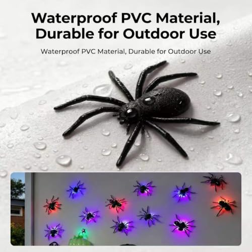 Halloween Spider Wall Decor Set 36 Pcs 3D Creepy Crawling Spiders Indoor Outdoor