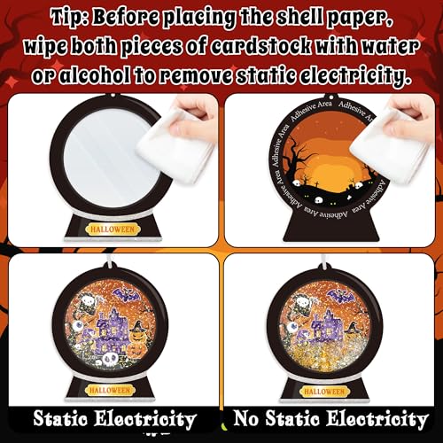 Halloween Snow Globe Craft Kit - 12 Pcs DIY Ghost & Haunted House Decorations