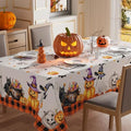 Halloween Ghost Pumpkin Tablecloth 60x84 Inch Rectangular Decorations - Spooky Holiday Decor