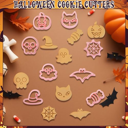 Halloween Cookie Cutter Set 8 Pcs Ghost Pumpkin Mold for Cookies Cake & Clay