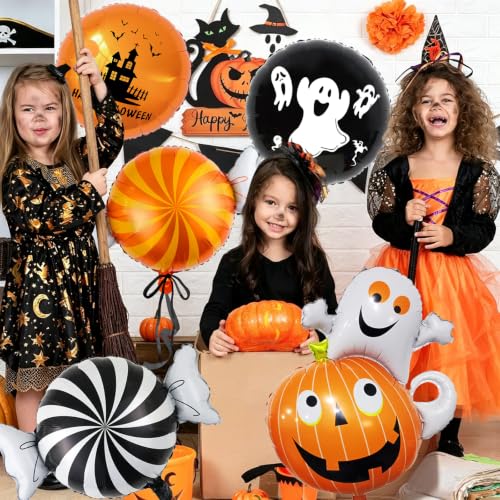 Halloween Balloons Set with Ghost Pumpkin Variation - Indoor Outdoor Decorations