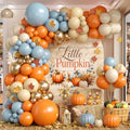 Fall Balloon Arch Kit - Burnt Orange Dusty Blue Gold Variation for Thanksgiving & Autumn Decor