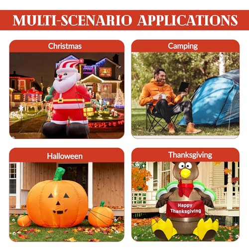 14-Piece Metal Inflatable Stakes Set with Tethers for Yard Decorations