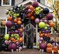 Halloween Balloon Garland Arch Kit with Foil Spider - Black Purple Orange Green Variation