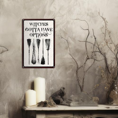 Gothic Witchcraft Metal Sign - Magical Home Decor for Halloween & Year-Round