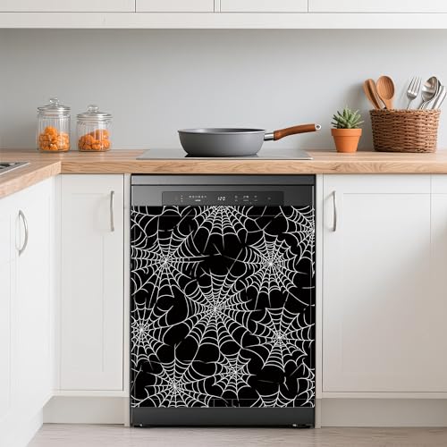 Halloween Spider Web Dishwasher Magnet Cover 23x26 Inch - Decorative Kitchen Panel