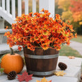 Artificial Orange Daisy Flowers - UV Resistant Outdoor & Indoor Decor, 12 Stems