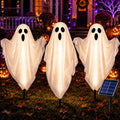 Solar Ghost Decorations Outdoor Lights 3 Pack - Spooky Yard & Garden Halloween Decor