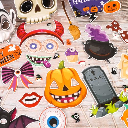 20 Pack Halloween Photo Props Set Spooky Monster Witch Skull Party Decorations