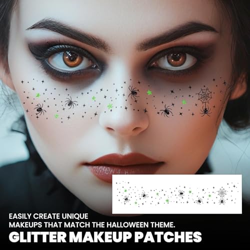 Halloween Glitter Freckle & Gem Face Tattoos - Halloween Freckles