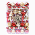 Red Gold Christmas Tree Ornaments Set - 116 Pieces, Assorted Shapes & Finishes