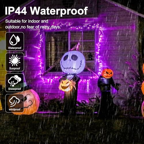 Purple Halloween String Lights - 36FT 500 LED Cluster Lights with 16 Modes, Indoor Outdoor Decor