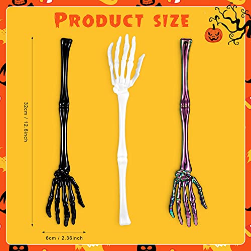 Halloween Skeleton Hand Salad Tongs Set - Spooky Kitchen Utensils for Party