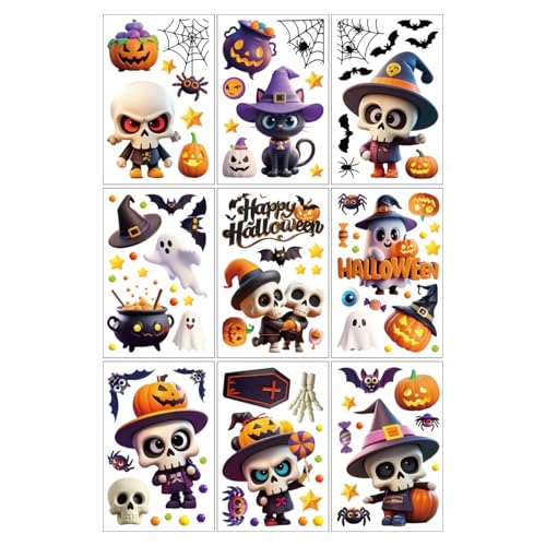 Halloween Ghost Static Cling Stickers - 95 Pcs Spooky & Cute Decorations