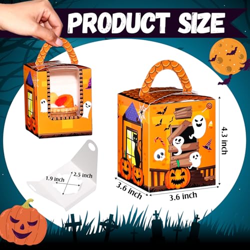 Halloween House Style Cupcake Box Set - 60 Clear Window Carriers for Treats