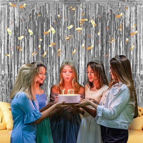 Silver Tassel Backdrop 3 Pack - Party Streamers & Curtain Decorations