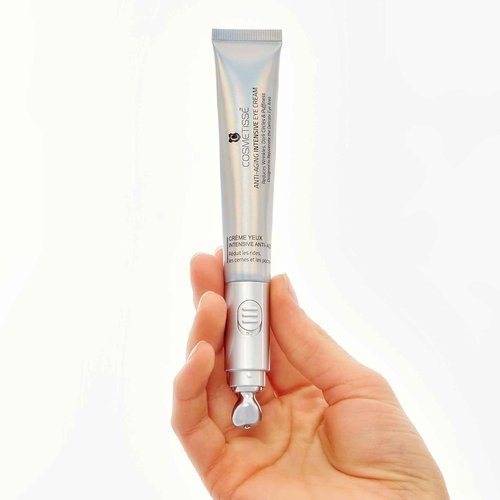 Cosmetisse Intensive Eye Cream - Vibrating Metal Applicator, Snail Filtrate & Shea Butter | Reduces Dark Circles & Puffiness (0.68oz/20ml)