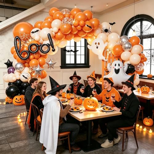 Halloween Balloon Arch Kit with Ghost and Boo Balloons - Spooky Party Decorations