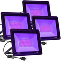 4 Pack 100W LED Black Lights Floodlights Outdoor Waterproof UV Spotlights for Party Halloween