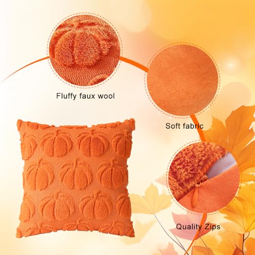 Autumn Pumpkin Cushions Set - Halloween & Thanksgiving Decor 45x45 cm