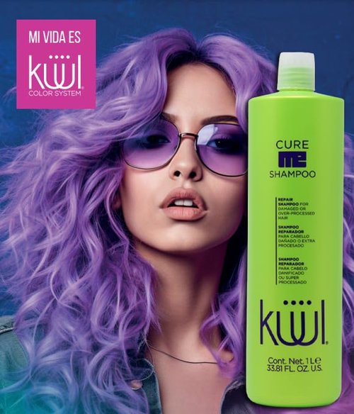 Kuul Cure Me Shampoo 33.8 oz - SHAMPOO KÜÜL RECONSTRUCTOR DEL CABELLO CON HIDRATACIÓN PROLONGADA - 1 Litro / 1000 ML