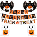 Halloween Decorations Bat Banner Ghost Balloons Party Supplies - Black