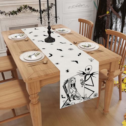 Halloween Table Runner for Home Decor, 13x72 Inches, Reusable Polyester