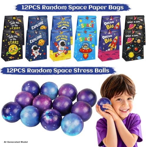 Space Party Favors Set with Masks, Stickers, Toys & Decorations - 254 Pieces