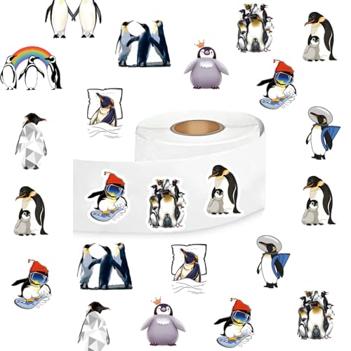 Penguin Stickers Set - 500 Self-Adhesive Cartoon Decals for Crafts & Decoration