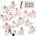 White Ghost Lollipop Wrappers for Halloween Candy DIY Party Decorations - 24 Pieces