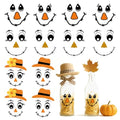 Fall Scarecrow Face Stickers - 30 Vinyl Decor Decals for Crafts & Projects