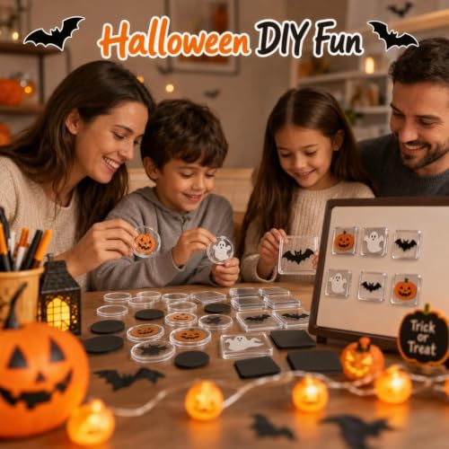 DIY Clear Acrylic Magnet Set - Square & Round 18 Pack for Crafts & Decoration