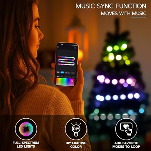Black 3ft Artificial Christmas Tree with RGB Lights - Halloween & Holiday Decor