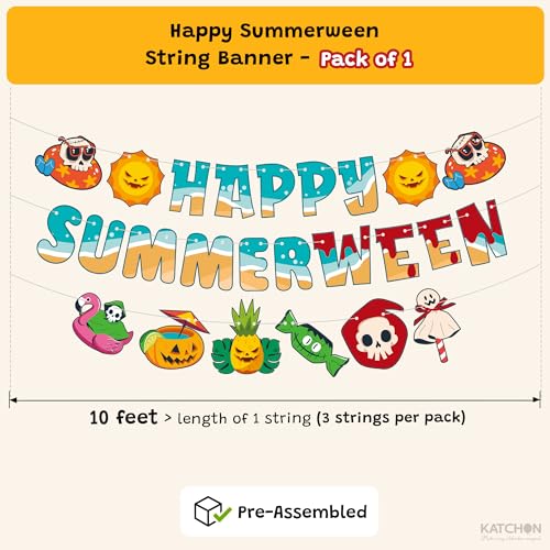 Summerween Banner Party Decorations 10 Feet Halloween Summer Theme