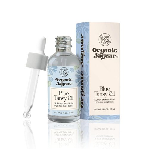 Organic Jaguar Blue Tansy Super Skin Face Serum, Night Moisturizer, Facial Oil with Jojoba Oil and Hydrating Ingredients to Support Healthy Aging and Help Reduce Wrinkles, All Skin Types, 2 fl oz